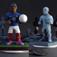mbappe1.gif STL file Kylian Mbappe - France - Soccer・Design to download and 3D print, MrNakamura77