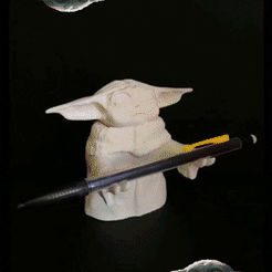 Animated-GIF-source.gif Download STL file Baby Yoda pencil holder • 3D printer object, zelch10