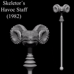 Skeletor’s Havoc Staff (1982) STL file SKELETOR HAVOC STAFF - 1982 - HIGHLY ACCURATE・Design to download and 3D print, Ratboy3D