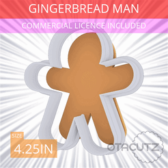 Gingerbread_Man~4.25in.gif STL file Gingerbread Man Cookie Cutter 4.25in / 10.8cm・3D printing model to download