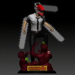 figura2.gif STL file Chainsaw man Diorama (Denji vs zombie)・Design to download and 3D print, EMEA