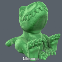 Allosaurus.gif Download STL file Allosaurus (Easy print no support) • 3D printing model, Alsamen