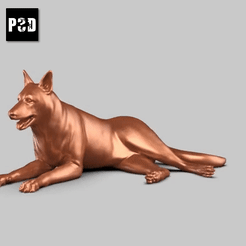 00T.gif STL file German Shepherd Pose 02・3D print design to download
