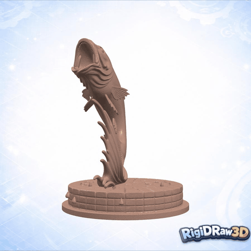 Jumping Bass Fish Splashing Water – RDW3D-9IEA5