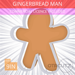Gingerbread_Man~9in.gif Archivo STL Cortador de galletas Gingerbread Man 9in / 22.9cm・Design para impresora 3D para descargar