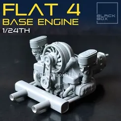 FLAT 4 BASE ENGINE V24TH 3D file Flat Four BASE ENGINE 1-24th for modelkits and diecast・Model to download and 3D print, BlackBox