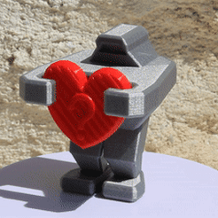 VIDEO-ROBOT-COEUR.gif Download free STL file PLP ROBOT HEART • 3D print template, PLP
