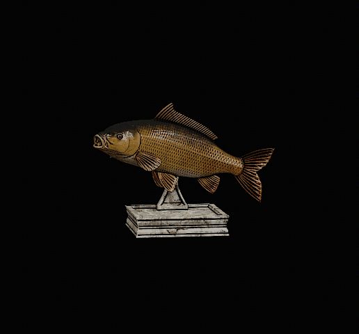 Common-Carp-fish-statue-trophy-model.gif COMMON CARP (CYPRINUS CARPIO) fish in motion trophy statue detailed texture for 3d printing