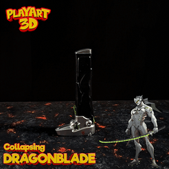 1.gif STL file Collapsing DragonBlade - Genji - Overwatch - Easy to Print - No supports・3D printable model to download