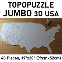 JumboTitleGif.gif JUMBO TopoPuzzle 3D USA (48 Pieces)