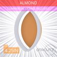 Almond~4.25in.gif Almond Cookie Cutter 4.25in / 10.8cm
