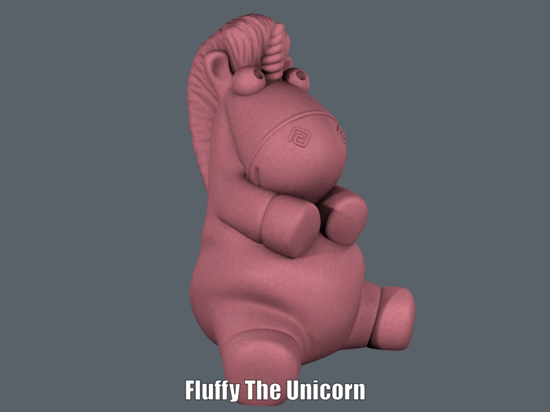 Fluffy The Unicorn.gif Archivo STL Fluffy The Unicorn (Easy print no support)・Modelo imprimible en 3D para descargar, Alsamen