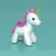 RENDER_ANIMACAO_UNICORN.gif Fichier STL Licorne Lowpoly v2・Objet imprimable en 3D à télécharger