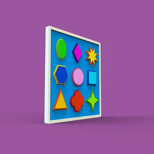 Shape Learning Puzzle Board – 3D Educational Toy 3D model