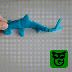 Media_221109_141651.gif STL file Hammerhead Shark Flexi・3D printer design to download, Boby_Green