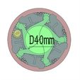 3DP5BLROD40A-with-dimension.gif Archivo STL 3DP5BLROD40A Diafragma obturador mecánico Diafragma Iris diy・Objeto para impresora 3D para descargar