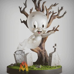 Casper-The-Friendly-Ghost.gif STL-Datei Casper Diorama -Casper der freundliche Geist- Klassischer Zeichentrickfilm-FANART FIGURINE・Design für 3D-Drucker zum herunterladen