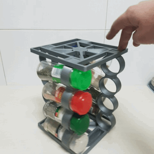 20201229_193849.gif STL file Rotating spice rack spice rack・Template to download and 3D print, Richars