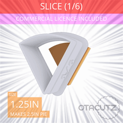 1-6_Of_Pie~1.25in.gif 3D file Slice (1∕6) of Pie Cookie Cutter 1.25in / 3.2cm・3D printable model to download