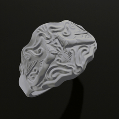 0001-0050.gif Télécharger fichier STL Bague Hippocampe • Objet imprimable en 3D, Totarin