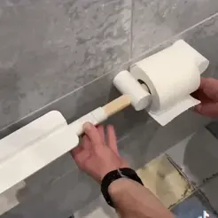 preview_toilet_holder_toilet_paper.gif STL-Datei Toilettenpapierhalter mit bequem schwenkbarem Telefonständer・Design für 3D-Drucker zum herunterladen