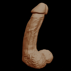 big-dick-V7-hanging.gif Datei STL Big Fat Bended Dick - V7・Modell für 3D-Druck zum herunterladen