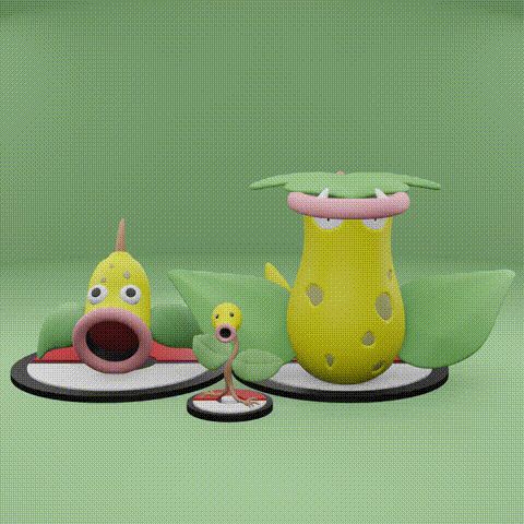Bellsprout、Weepinbell、Victreebel 🐉 Pokemon Bellsprout Weepinbell Victreebel・ STL File for