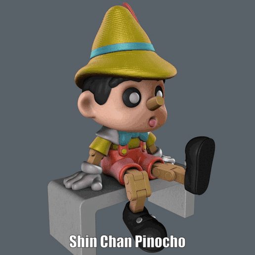 Shin Chan Pinocchio (Easy print and Easy Assembly) - 3D model önizlemesi