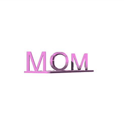 Mom-ILU.gif STL file MOM - I Love You Text Illusion・3D printable model to download
