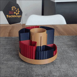 Title_Gif.gif Free STL file Modular rotating desk organizer・Object to download and to 3D print