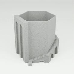 Architectural-planter-hexagon-spin-24fps.gif 3MF file ARCHITECTURAL PLANTER 6・3D printer model to download, toprototyp