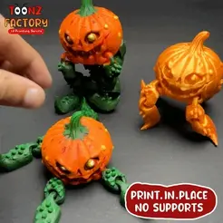 gif.gif STL file FLEXI PRINT-IN-PLACE PUMPKIN MONSTER ARTICULATED・3D printer design to download, ToonzFactory