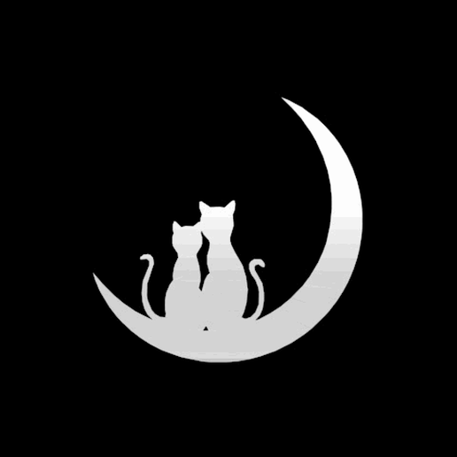 LOVE CATS ON THE MOON FLIP_FIGURINE 3D model