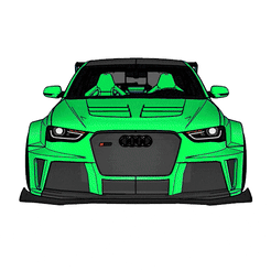 Audi-RS4-Avant-tuned.gif Fichier STL Audi RS4 Avant・Modèle à télécharger et à imprimer en 3D