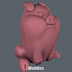 Waddles.gif Download free STL file Waddles (Easy print no support) • 3D printable model, Alsamen