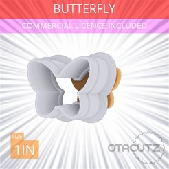 Butterfly~1in.gif STL file Butterfly Cookie Cutter 1in / 2.5cm・3D print design to download