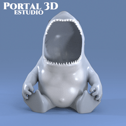 PORTAL 3D ESTUDIO Datei STL HAI-BLEISTIFTHALTER・Design für 3D-Drucker zum herunterladen, Portal_3D_Estudio