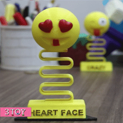 heart-face-1.gif STL file Heart Face EMOJI for Car Dashboard・3D printer design to download