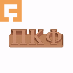 Pi_Kappa_Phi.gif Télécharger le fichier STL Fraternité Pi Kappa Phi ( ΠΚΦ ) Nametag 3D • Objet pour impression 3D, Corlu3d