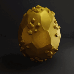StoneEgg0001-0060.gif OBJ file Stone Dragon Egg・3D printer model to download, GV_3D