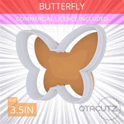 Butterfly~3.5in.gif STL file Butterfly Cookie Cutter 3.5in / 8.9cm・3D printing model to download