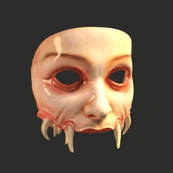 1001.gif Archivo STL máscara de demonio femenino・Modelo de impresión 3D para descargar