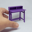 FURINNO-SIMPLISTIC-A-FRAME-COMPUTER-DESK-112-SCALE-3D-MODEL.gif Mini Computer Desk, Furinno-INSPIRED Simplistic A Frame Computer Desk 1:12 Scale 3D Model