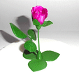Rose rouge 360.gif Archivo STL gratuito Mi flor sintética・Design para impresora 3D para descargar, oasisk