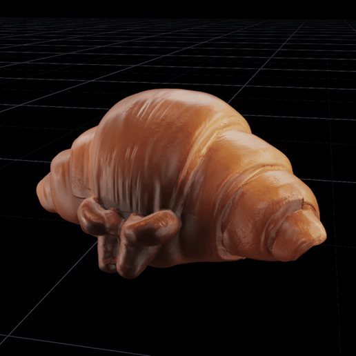 MACHIBOUKE CROISSANT - WAITING PASTRY FIGURE MACHIBOKE 3D MODEL - PERSONAL USE