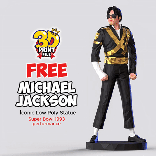 Michael Jackson – Iconic Low Poly Statue (Free Download) 3D model