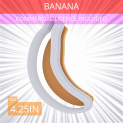 Banana~4.25in.gif Archivo 3D Cortador de galletas de plátano 4.25in / 10.8cm・Plan de impresora 3D para descargar