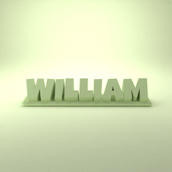 William_Playful.gif STL file William 3D Nametag - 5 Fonts・3D printable design to download