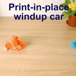 Trailer.gif Download STL file Drifting windup car, print-in-place • Model to 3D print, Print-in-Place_Fun