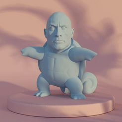 SQUIRTROCK_gif.gif Free STL file Dwayne 'Squirtrock' Johnson・Object to download and to 3D print, fantasiasmario
